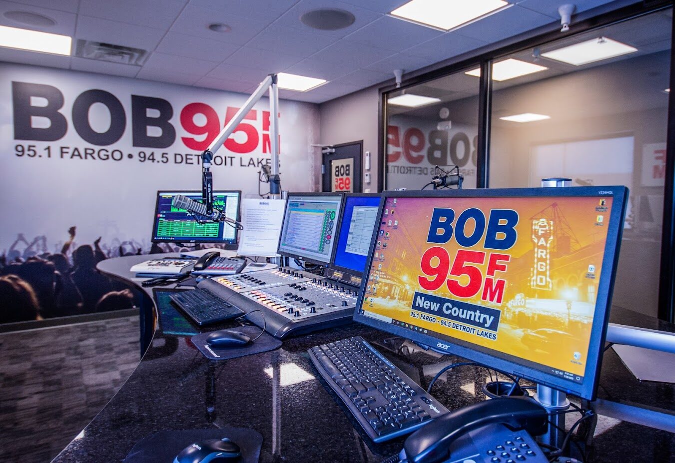On-air studio for BOB 95FM